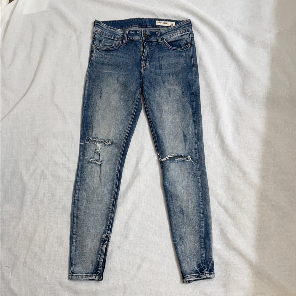 Pistola‎ Blue Distressed Skinny Jeans